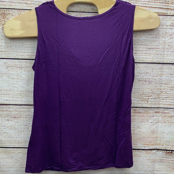 Amore All.F.Y Purple Ruched Blouse Stretch Tank Top XX-Large New Made in USA - Picture 2 of 7